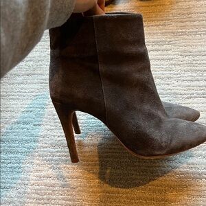 Joie Dark Gray Suede Heeled Boots